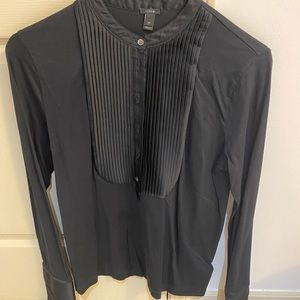 JCREW pleated black button top!